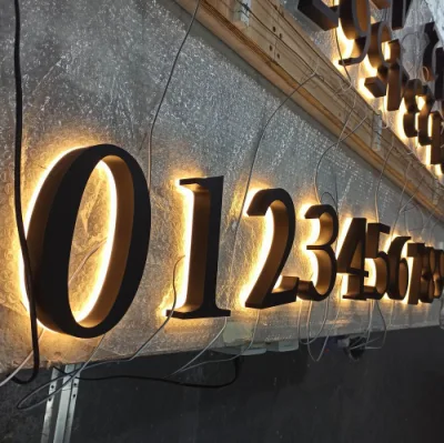 LED Design personalizzato in acciaio inox retroilluminato numero civico luci segno