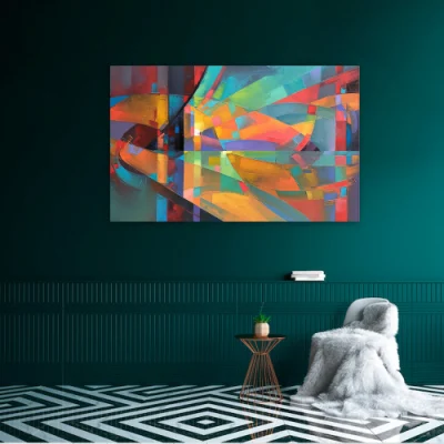 Pittura astratta colorata extra large su tela gialla e blu Art Pink astratto tela Art Teal Art Modern tela Art Viola Pittura brillante