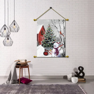 Art legno neve Visualizza albero di Natale luci LED legno di pino LED cornice poster