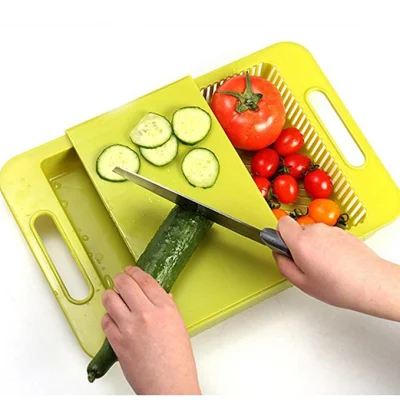 Tagliere lavello con manico, blocchi trituratori rimovibili multifunzione 3 in 1 telaio filtro, scarico verdure con cestello di scarico mensola utensili da cucina Esg10530