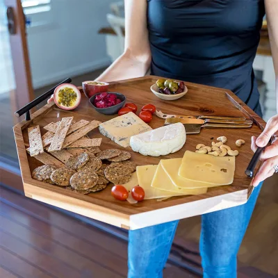 Vassoio decorativo con maniglie in legno personalizzato