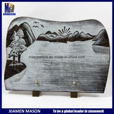 Targa europea di granito esequiale personalizzata per decorazione del giardino