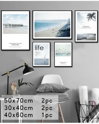 Set da 5 PEZZI per pannelli Custom Canvas Wall Art Painting Casa economica Hotel decor incorniciato immagine moderna paesaggio Vista