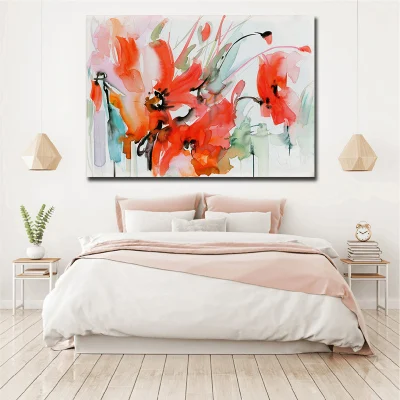 Commercio all&prime;ingrosso olio di fiore pittura grande tela stampe fotografiche decorazione della parete Arte