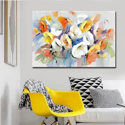 Commercio all&prime;ingrosso olio di fiore pittura grande tela stampe fotografiche decorazione della parete Arte