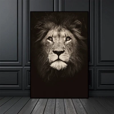 Drop Shipping Lion Canvas Stampa Home decorazione animale Nero e. White Wall Art