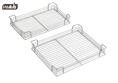 Magic Corner Soft Chiudi cestello cucina estraibile rack portaoggetti cromato Contenitore a cestello con rivestimento per stoccaggio e organizzazione