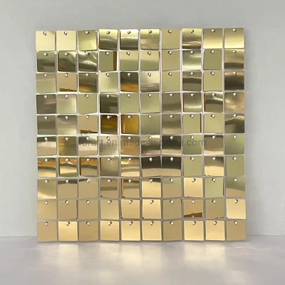 Party Supply Mirror Champagne Gold Square Sequin Shimmer Wall sfondo Pannelli decorazioni delle feste