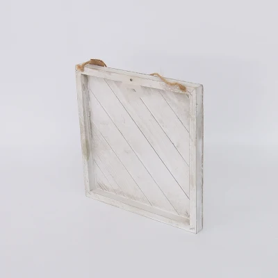 Rustic White Home decorazione Hanging corda legno cornice in legno segno