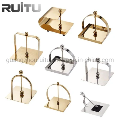 Altro Hotel acciaio inox Wedding Bar Metal decorative Hotel Table Top buffet Banquet Accessories Cheap Brass Gold Restaurant Tovagliolo di carta Supporto