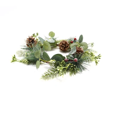 Decorazioni natalizie coni di pino foglie verdi corone Hang Nizza su Porte e finestre abbellite le pareti decorate con fiori artificiali Corona