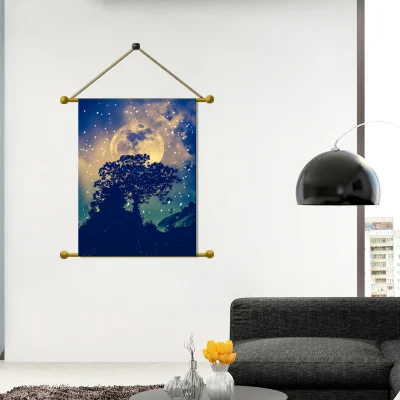 Custom Art Wood Poster Stampa LED Candle Lights Pine Wood LED cornice poster