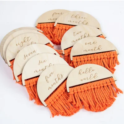 Collezione Macrame Baby Milestone Plaque/Discs Set