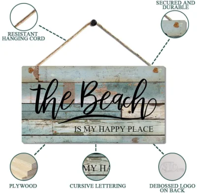 Factory Wood Beach insegne decorazione targa con parete a tema costiero Arredamento per la camera Home