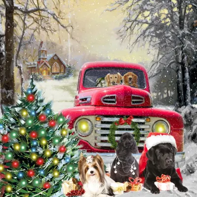 Golden Christmas Tree LED Wallart illuminato con Timer Art Print disegni su tela, Animal Pictures opere d&prime;arte moderne per soggiorno / sala da pranzo / casa