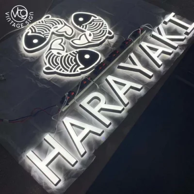 2&quot; lettere in metallo Indietro numeri di casa illuminati 3D personalizzato retroilluminato Segno