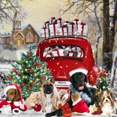 Golden Christmas Tree LED Wallart illuminato con Timer Art Print disegni su tela, Animal Pictures opere d&prime;arte moderne per soggiorno / sala da pranzo / casa