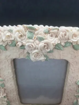 Stile vittoriano Rose e Lace Floral resina cornice rosa pale Delicato regalo per mamma