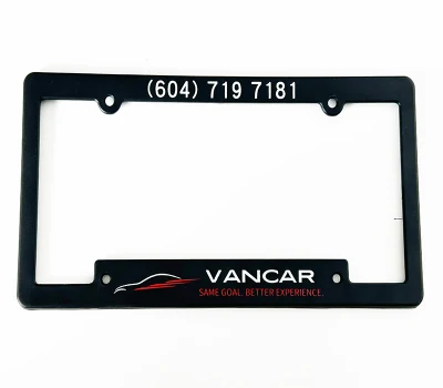 Licenza personalizzata in plastica di dimensioni standard per auto USA con logo stampato inciso Telaio piastra