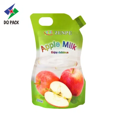 DQ Pack sacchetti per imballaggio flessibili Produttori DOYPACK Pouch con angolo Beccuccio per succo di yogurt al latte