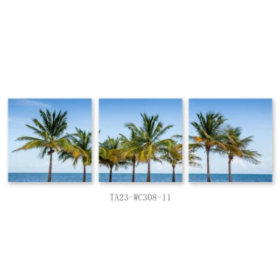 Custom 3 Pannelli Sunset Beach Picture Designs Art Pittura per Vendita dipinti parete moderna decorazione cucina