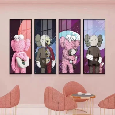 2021 Hotsale Kaws Bearbrick Design stampato tela pittura decorazione muro Pittura in vendita