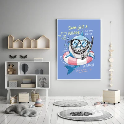 Fonte fabbrica Sala per bambini elementi marini personalizzati decorazione muro pittura Grafica da parete per la stampa di canvas