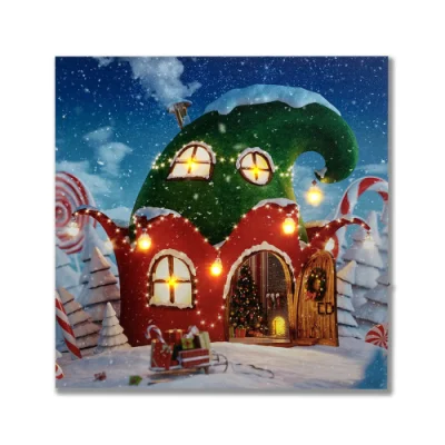 Decorativo illuminato pacifica Winter LED Wall Art Canvas stampe per Decorazioni natalizie