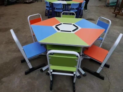 Mobili per classi della scuola moderna, Mobili per studenti Trapezoid, Mobili per bambini Preschool, Mobili in metallo per l&prime;asilo, Mobili per scuole primarie
