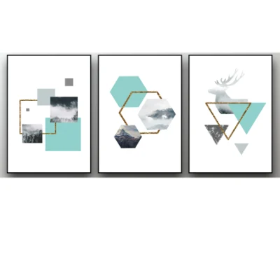 Astratto motivo di pietra verde Nordic Poster tela pittura immagine della parete Cuadros decorazione geometrica Casa decorazione senza cornice