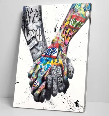 Street Wall Art Graffiti tela pittura incorniciata decorazioni a parete Per soggiorno