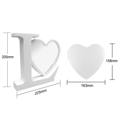 Hot Sales sublimazione cuore acrilico personalizzato cornice fotografica con liquido