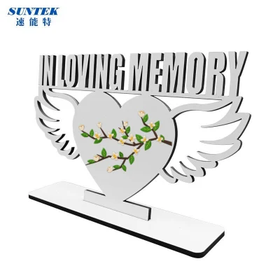 MDF personalizzato cuore Wing in legno amorevole memoria sublimazione foto Sbozzi del telaio