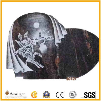 Cina Commercio all&prime;ingrosso Nero Granite accessorio a placca funerale con incisione