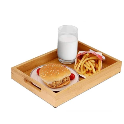 Vassoio di servizio ottagono per colazione con cibo di legno