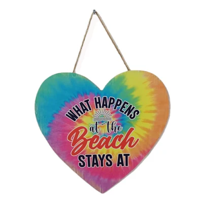 Stampa personalizzata MDF Plaque Summer Beach Flip flop porta in legno Wall Sign arredamento domestico