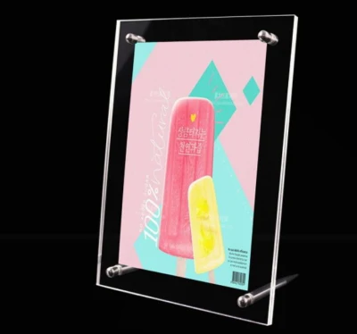 Cornice fotografica acrilica trasparente personalizzata licenza Business Display da tavolo Stand