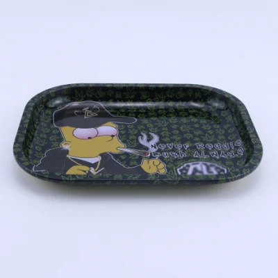 Accessori per fumo metallo a prova di grattolo con coperchio magnetico decorativo olografico personalizzato Vassoi rotolante