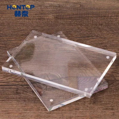 Promozione trasparente Wedding Photo Desktop Display a doppio blocco magnetico Cornice fotografica acrilica PMMA classica