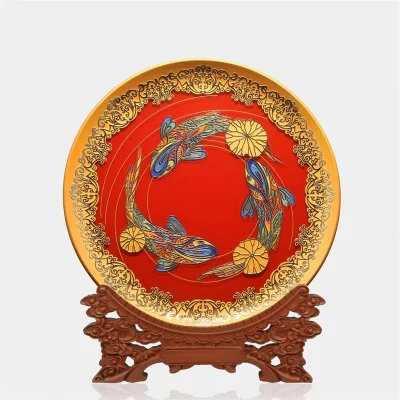 Metallo rotondo 3D in bronzo antico e lega di zinco inciso su misura Premio commemorativo decorazione casa di souvenir piatto