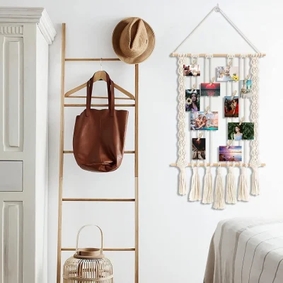 Appendere foto Macrame muro Hanging Boho arredamento camera
