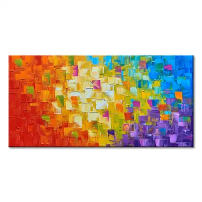 Dipinto a mano colorato Abstact Wall Art moderna tela olio Pittura