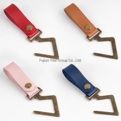 Gancio da parete in pelle PU metallica utile Abbigliamento a corda con gancio da stendibiancheria Cappotti Asciugamani Hanger Camping Rope ganci per riporre le corde