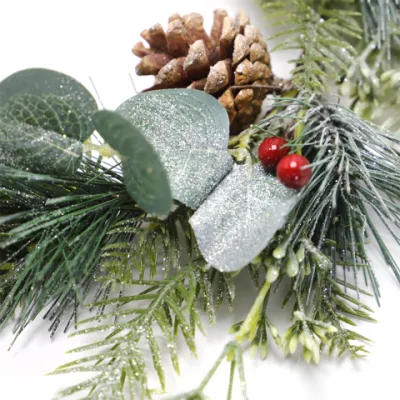 Decorazioni natalizie coni di pino foglie verdi corone Hang Nizza su Porte e finestre abbellite le pareti decorate con fiori artificiali Corona