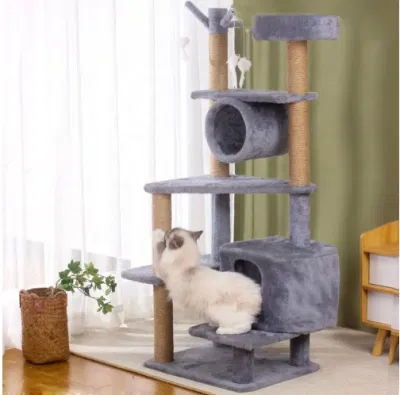 Luxury Easy Assemblle durevole legno Sisal Cat Tree House grande