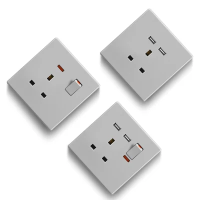 Connettore femmina per interruttore multifunzione 13A, trendy, IEC Saudi Sm con 2 USB