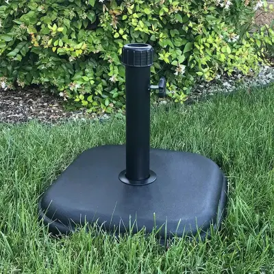 Base ombrello forma rotonda ghisa Nero verniciatura a polvere Parasol Patio a ombrello base