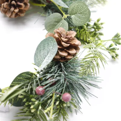 Decorazioni natalizie coni di pino foglie verdi corone Hang Nizza su Porte e finestre abbellite le pareti decorate con fiori artificiali Corona