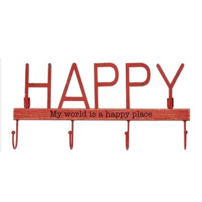 Home Beato / Benvenuto / sorriso / Famiglia / sogno / Happy Home ganci porta chiave metallo ferro da parete quantità Gancio in tessuto