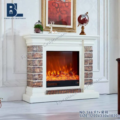 Moderno camino elettrico intagliato in legno mattone Mantel Surround Stand Per decorazione soggiorno